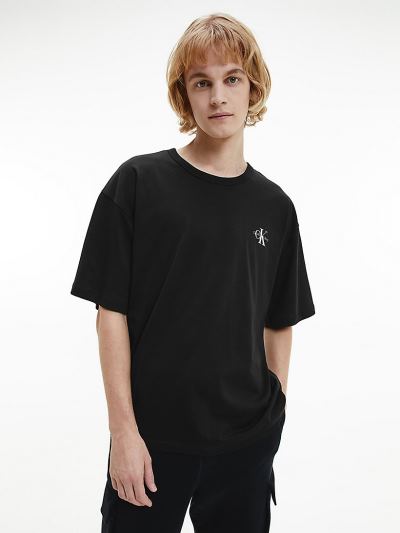 Calvin Klein Ruhák HU082822 | Calvin Klein Organic Cotton Monogram Férfi Póló Fekete